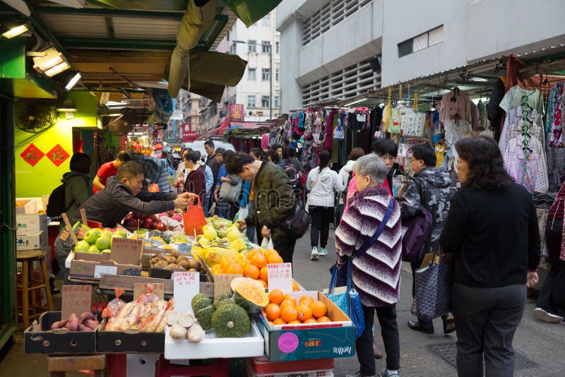 Κινεζική αγορά σε Kowloon, Χονγκ Κονγκ στοκ φωτογραφίες με δικαίωμα ελεύθερης χρήσης